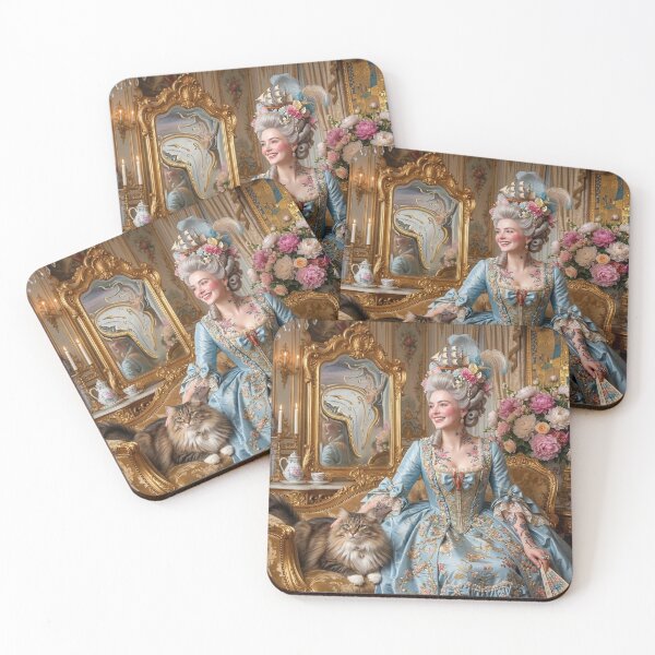 Item preview, A beautiful lady with a cat. Rococo and surrealism. designed and sold by Natalia-Vlad.