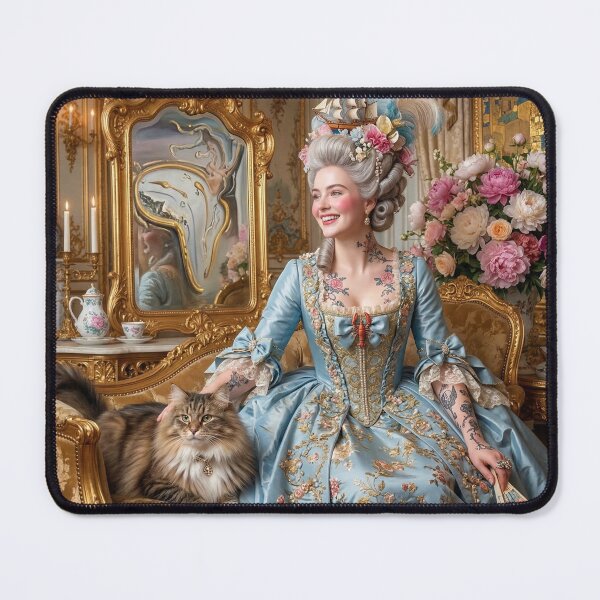 Item preview, A beautiful lady with a cat. Rococo and surrealism. designed and sold by Natalia-Vlad.