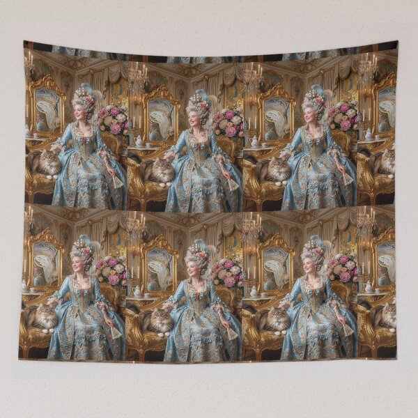 Item preview, A beautiful lady with a cat. Rococo and surrealism. designed and sold by Natalia-Vlad.