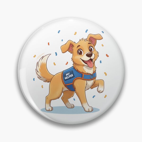 Item preview, My Helper Playful Cartoon Service Dog designed and sold by NatureUnleashed.