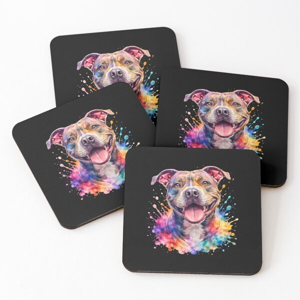 Item preview, Colorful Pit Bull – Rainbow Splash Dog Art designed and sold by Silaris Designs.