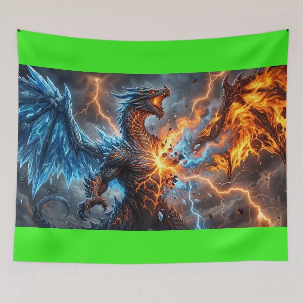 Item preview, Elemental Clash: Epic Ice and Fire Dragon designed and sold by TOCOCLAWS.