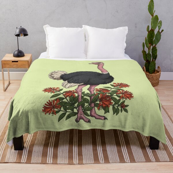 Item preview, Vintage Ostrich and Honeysuckle Botanical Art designed and sold by BirdsnStuff.