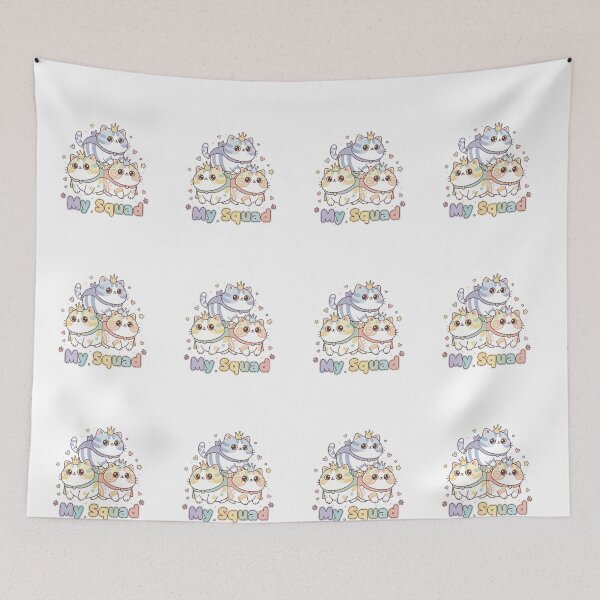 Item preview, My Squad Whimsical Cartoon Cats Design designed and sold by NatureUnleashed.