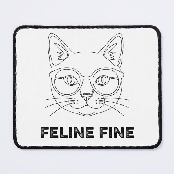Item preview, Retro Feline Fine Cat With Glasses Line Art designed and sold by NatureUnleashed.