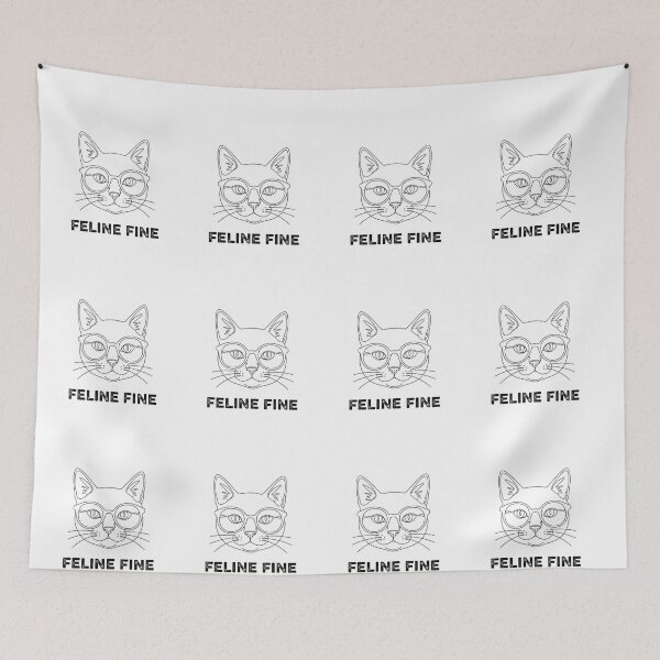 Item preview, Retro Feline Fine Cat With Glasses Line Art designed and sold by NatureUnleashed.