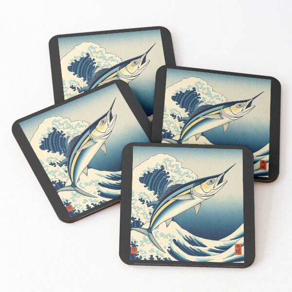 Item preview, Tuna Fish and Ocean Waves – Coastal Marine Life Illustration designed and sold by Sparkofart07.
