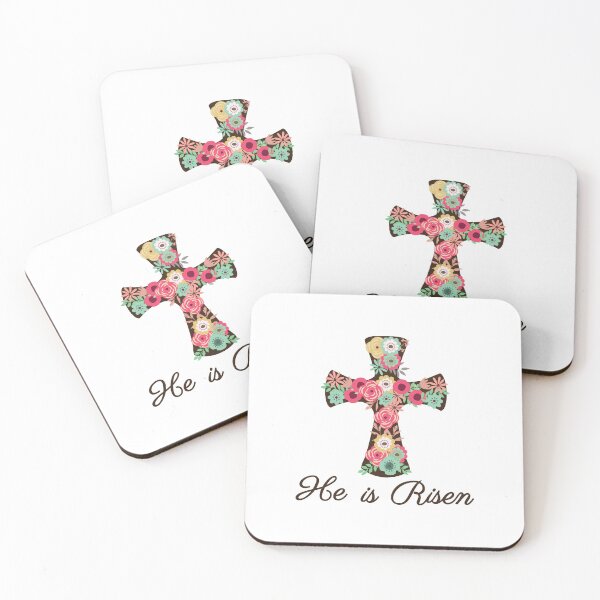 Item preview, He is Risen Floral Cross designed and sold by MagnoliaLake.