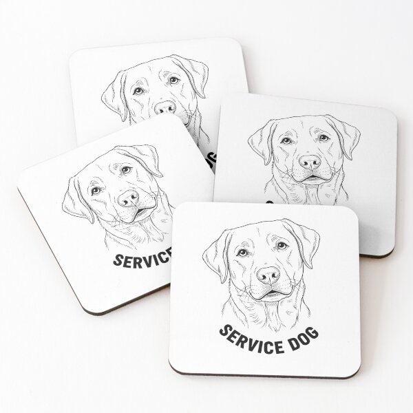 Item preview, Friendly Labrador Service Dog Detailed Line Art designed and sold by NatureUnleashed.