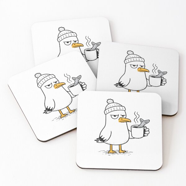 Item preview, Seagull with coffee or fish designed and sold by FrechZeug.