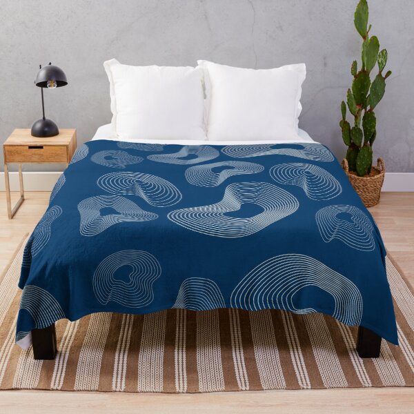 Item preview, Abstract Topographic Line Art Print | White and Blue designed and sold by ApricityPhrases.
