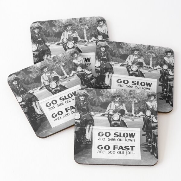 Item preview, Vintage Motorcycle Female Officers, Los Angeles, 1927 black and white photograph poster art print designed and sold by Astrid Arkhangelsky.