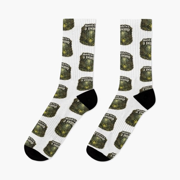 Item preview, Mentally I’m In A Swamp Frog – Depressed Frog Meme Goblincore Aesthetic Sticker designed and sold by HubCreates.