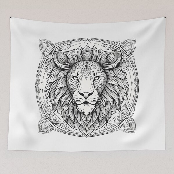 Item preview, Ornamental Lion Line Art - 5 designed and sold by RELAX STATION.