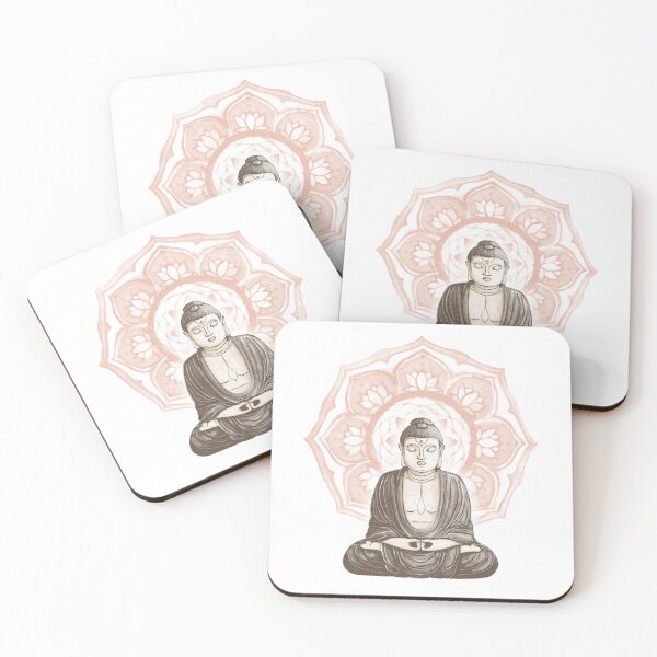 Item preview, Buddha Padma Watercolor - Fawn Earth Earth - Coral Halo designed and sold by Irene Estelle.