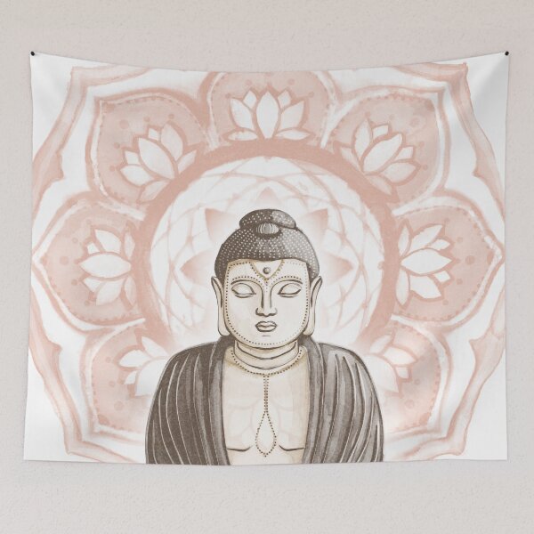 Item preview, Buddha Padma Watercolor - Fawn Earth Earth - Coral Halo designed and sold by Irene Estelle.