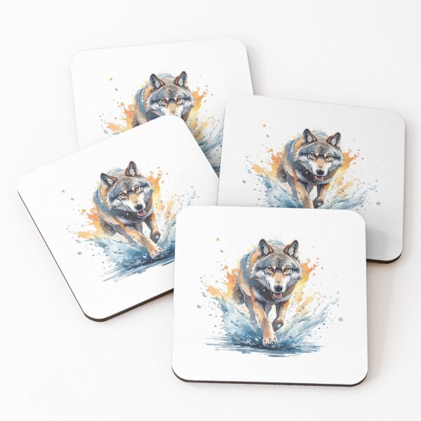 Item preview, Wild Wolf Splash – Powerful Watercolor Wolf Art designed and sold by Silaris Designs.