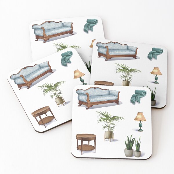 Item preview, Cozy living room setup with a sofa, plants, lamp, and decorative items arranged for a home feel designed and sold by Ms. Iryna.