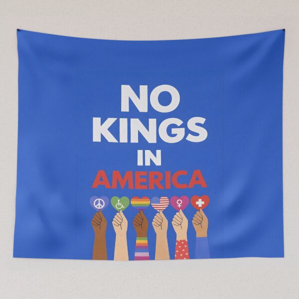 Item preview, NO KINGS IN AMERICA ANTI-TRUMP PROTEST designed and sold by ProgressiveMob.