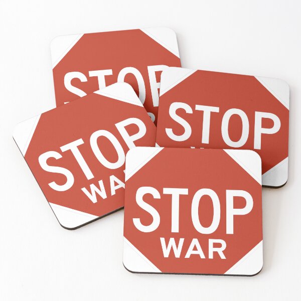 Item preview, STOP WAR - Red Octagon Traffic Sign Sticker designed and sold by Taze the Moon.