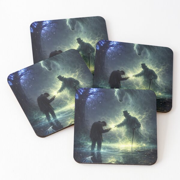 Item preview, Mystical Encounter in the Dark Forest – Surreal Fantasy Magic Art designed and sold by KnitOfShadoF.