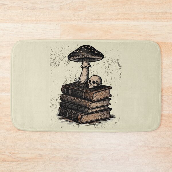 Item preview, Dark Academia Mushroom and Skull on Vintage Books Aesthetic designed and sold by AOCollections.