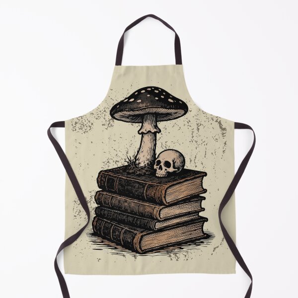Item preview, Dark Academia Mushroom and Skull on Vintage Books Aesthetic designed and sold by AOCollections.