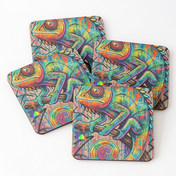 Item preview, A vibrant chameleon illustration designed and sold by TREND DESIGN SHOP.