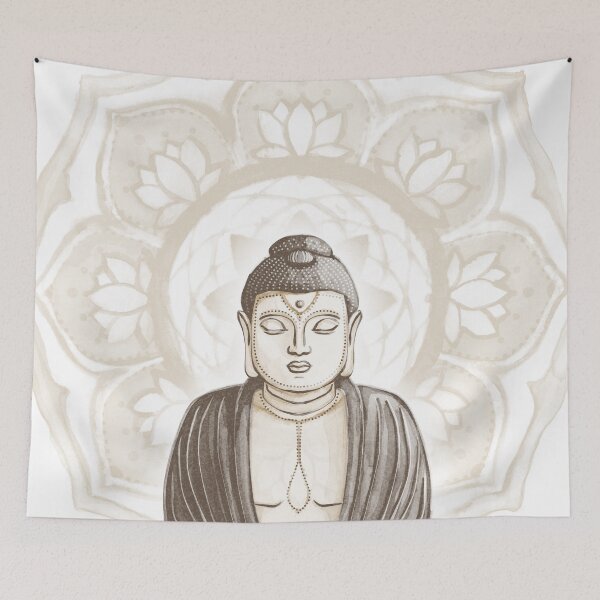 Item preview, Buddha Padma Watercolor - Fawn Earth Earth - Dove Halo designed and sold by Irene Estelle.
