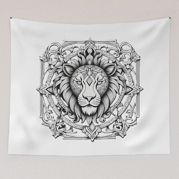 Item preview, Ornamental Lion Line Art - 4 designed and sold by RELAX STATION.