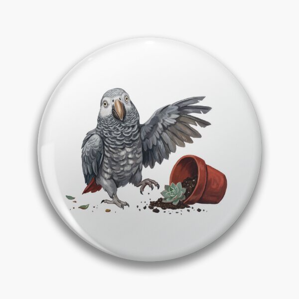 Item preview, Cute Parrot with Spilled Succulent – Playful Bird Illustration designed and sold by NatureBrushbyMariela.
