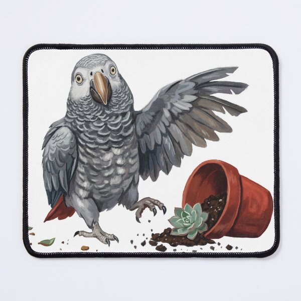 Item preview, Cute Parrot with Spilled Succulent – Playful Bird Illustration designed and sold by NatureBrushbyMariela.