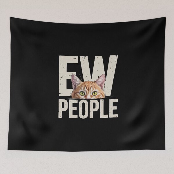 Item preview, Ew People – Funny Introvert Cat Illustration designed and sold by Enea Kelo.
