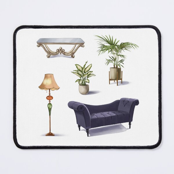 Item preview, Stylish living room furniture and decor with a table, plants, lamp, and sofa arranged in a cozy room setting designed and sold by Ms. Iryna.