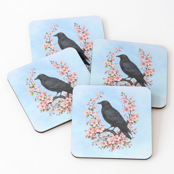 Item preview, Raven & Cherry Blossom • Symbol of Wisdom and Renewal designed and sold by MysticOzzy.