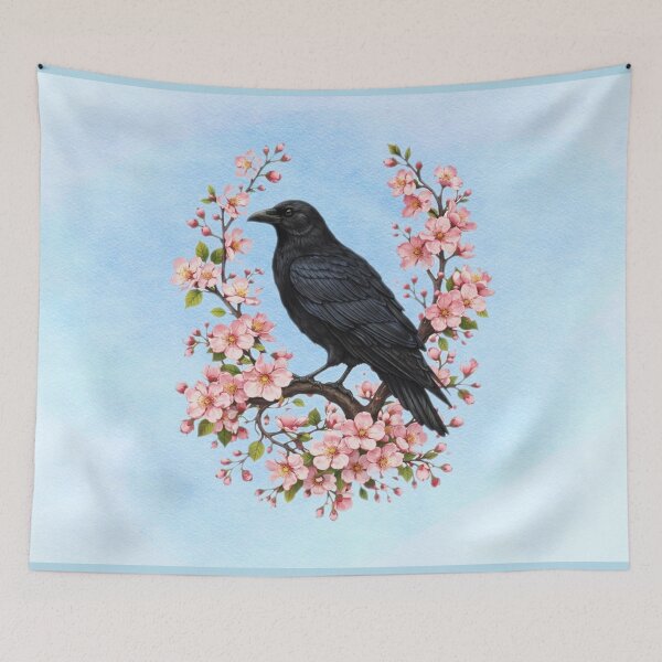 Item preview, Raven & Cherry Blossom • Symbol of Wisdom and Renewal designed and sold by MysticOzzy.