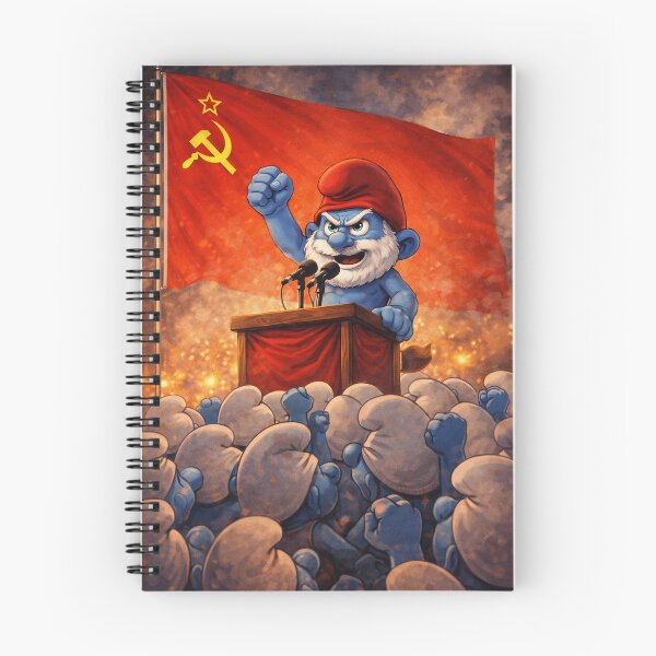 Aperçu de l'œuvre Discours d'un chef Schtroumpf révolutionnaire - Illustration de style propagande vintage créée et vendue par Apocryphalwar.