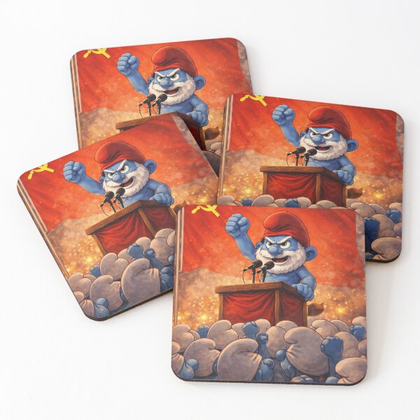 Item preview, Revolutionary Smurf Leader Speech-Vintage Propaganda Style Illustration designed and sold by Apocryphalwar.