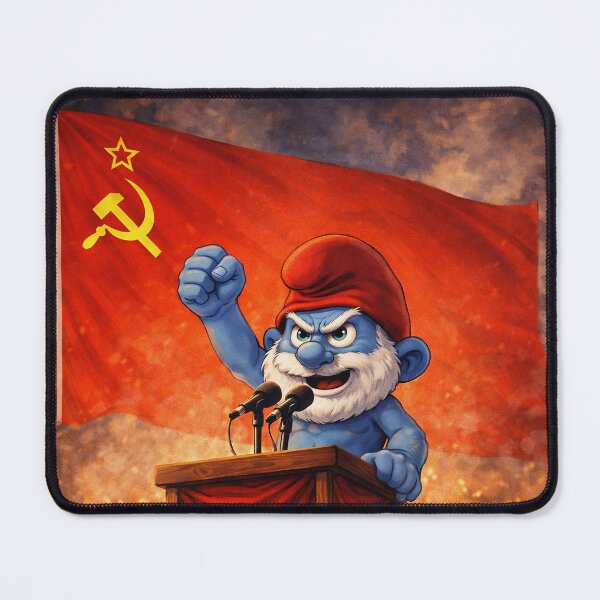 Item preview, Revolutionary Smurf Leader Speech-Vintage Propaganda Style Illustration designed and sold by Apocryphalwar.