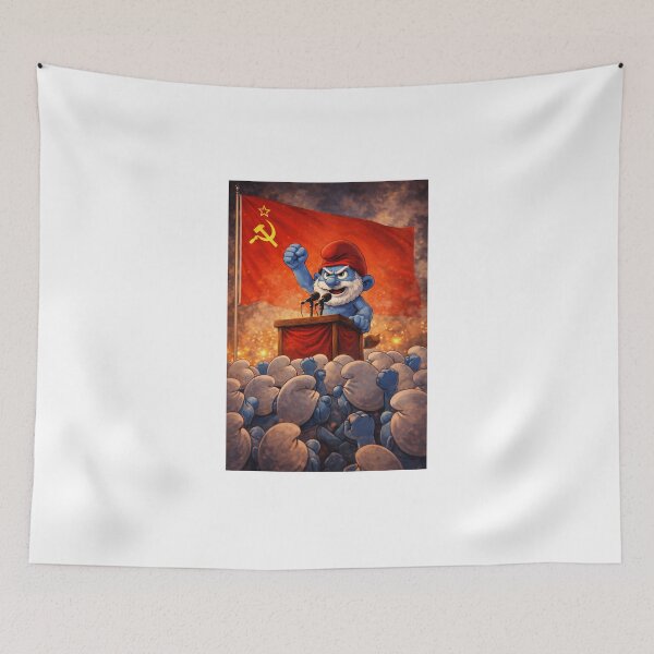 Item preview, Revolutionary Smurf Leader Speech-Vintage Propaganda Style Illustration designed and sold by Apocryphalwar.
