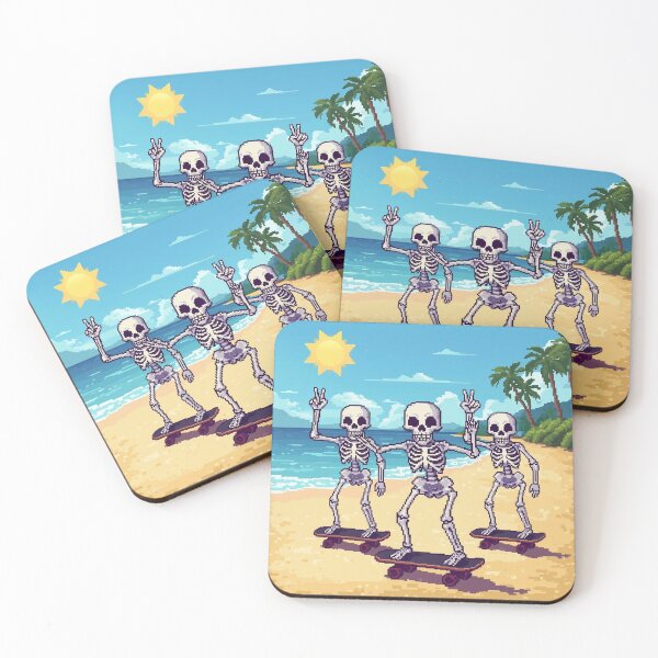 Artikelvorschau, Coole Skelette am Strand entworfen und verkauft von CamilasPrints.