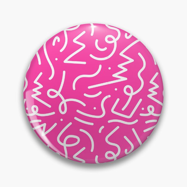 Item preview, Electric Squiggle Pattern in Bright Pink & White designed and sold by Ink & Print Store .
