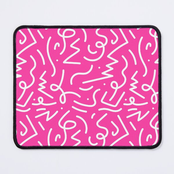 Item preview, Electric Squiggle Pattern in Bright Pink & White designed and sold by Ink & Print Store .