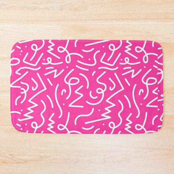 Item preview, Electric Squiggle Pattern in Bright Pink & White designed and sold by Ink & Print Store .
