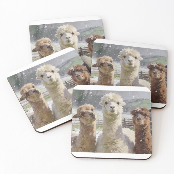Item preview, Alpaca Trio Portrait | Cute Farm Animal Wall Art designed and sold by QuietCanvasArtworks.