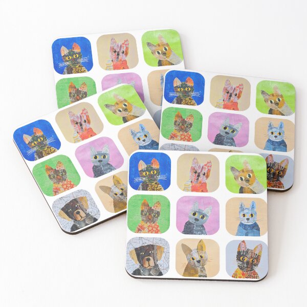 Item preview, Collaged cats and dog designed and sold by RachelHayesArt.