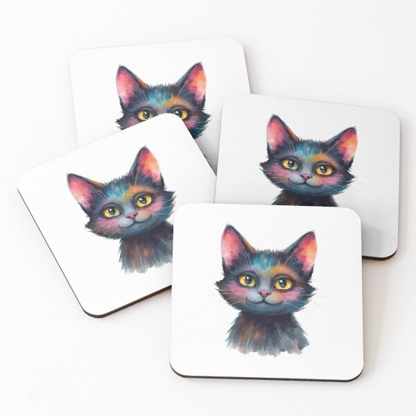 Item preview, Colorful Innocent Cat – Vibrant Watercolor Cat Portrait designed and sold by Silaris Designs.
