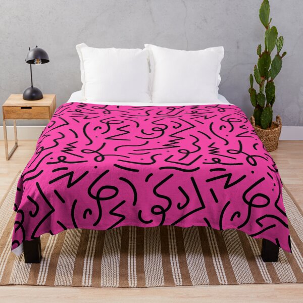 Item preview, Electric Squiggle Pattern in Bright Pink & Black designed and sold by Ink & Print Store .