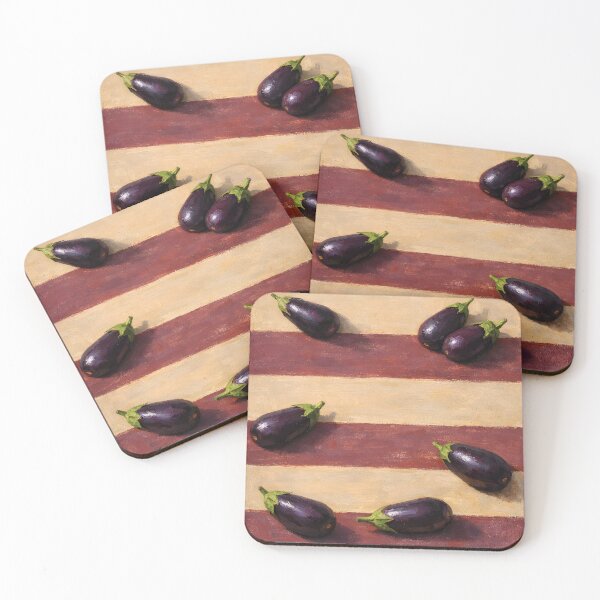 Item preview, Eggplant Still Life Rustic Painting designed and sold by NarjaShop.