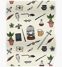 Owl and wand Poster